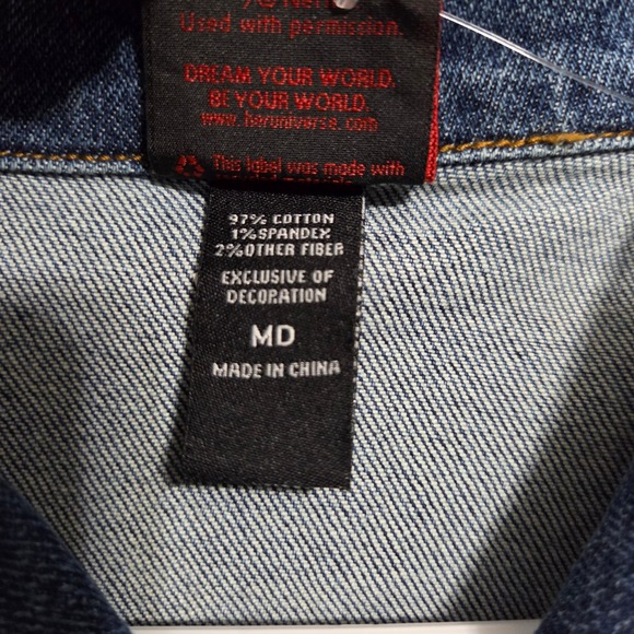 Our Universe Stranger Things Hellfire Club Denim Vest Men's M Demobat Slayer - Picture 3 of 10